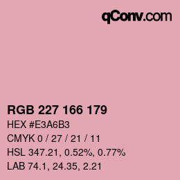 Color code: RGB 227 166 179 | qconv.com