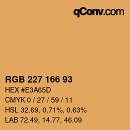 Color code: RGB 227 166 93 | qconv.com