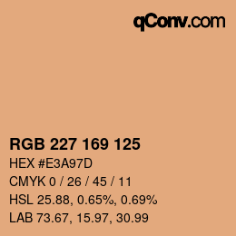 颜色代码: RGB 227 169 125 | qconv.com
