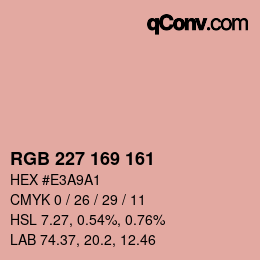 カラーコード: RGB 227 169 161 | qconv.com