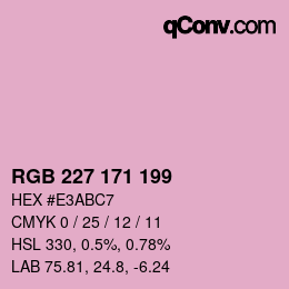 カラーコード: RGB 227 171 199 | qconv.com