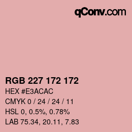 Color code: RGB 227 172 172 | qconv.com