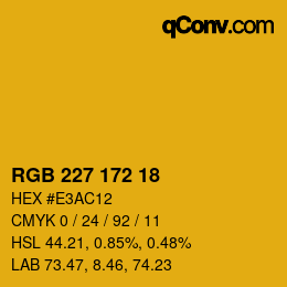 Color code: RGB 227 172 18 | qconv.com