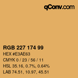 カラーコード: RGB 227 174 99 | qconv.com