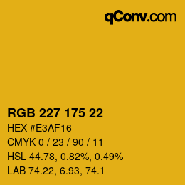 Farbcode: RGB 227 175 22 | qconv.com