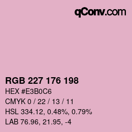 Código de color: RGB 227 176 198 | qconv.com