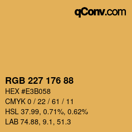 颜色代码: RGB 227 176 88 | qconv.com