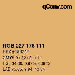 カラーコード: RGB 227 178 111 | qconv.com