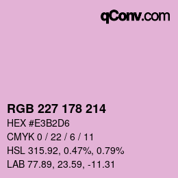 Color code: RGB 227 178 214 | qconv.com