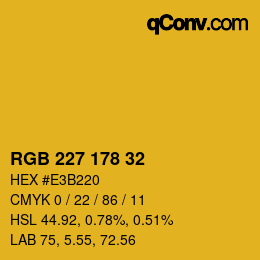 Color code: RGB 227 178 32 | qconv.com