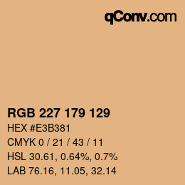 Color code: RGB 227 179 129 | qconv.com