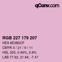 颜色代码: RGB 227 179 207 | qconv.com
