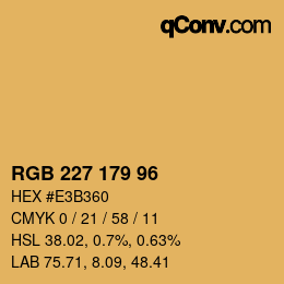 Code couleur: RGB 227 179 96 | qconv.com