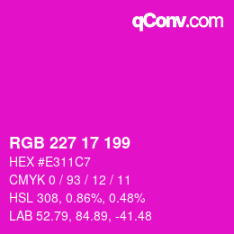 Color code: RGB 227 17 199 | qconv.com