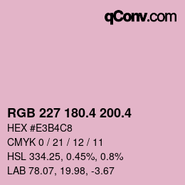 カラーコード: RGB 227 180.4 200.4 | qconv.com