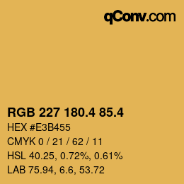 カラーコード: RGB 227 180.4 85.4 | qconv.com