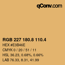 カラーコード: RGB 227 180.8 110.4 | qconv.com