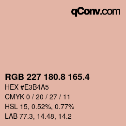 カラーコード: RGB 227 180.8 165.4 | qconv.com