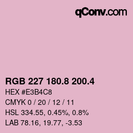 カラーコード: RGB 227 180.8 200.4 | qconv.com