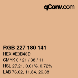 颜色代码: RGB 227 180 141 | qconv.com