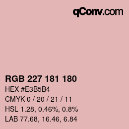 カラーコード: RGB 227 181 180 | qconv.com