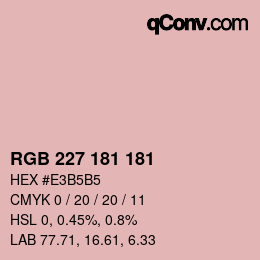 Color code: RGB 227 181 181 | qconv.com