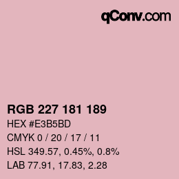 Color code: RGB 227 181 189 | qconv.com