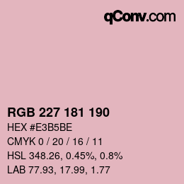 Color code: RGB 227 181 190 | qconv.com