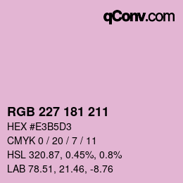 Código de color: RGB 227 181 211 | qconv.com