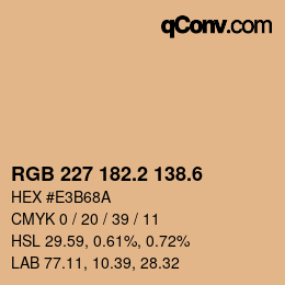 カラーコード: RGB 227 182.2 138.6 | qconv.com