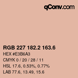 カラーコード: RGB 227 182.2 163.6 | qconv.com