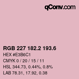 カラーコード: RGB 227 182.2 193.6 | qconv.com