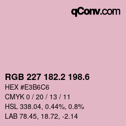 カラーコード: RGB 227 182.2 198.6 | qconv.com