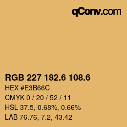 カラーコード: RGB 227 182.6 108.6 | qconv.com