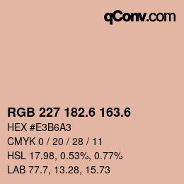 カラーコード: RGB 227 182.6 163.6 | qconv.com