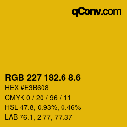 カラーコード: RGB 227 182.6 8.6 | qconv.com