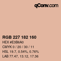 Color code: RGB 227 182 160 | qconv.com
