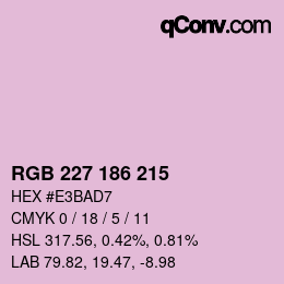 颜色代码: RGB 227 186 215 | qconv.com