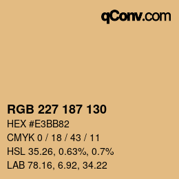 Color code: RGB 227 187 130 | qconv.com