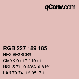 颜色代码: RGB 227 189 185 | qconv.com