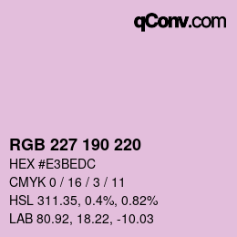 カラーコード: RGB 227 190 220 | qconv.com