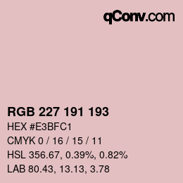 Código de color: RGB 227 191 193 | qconv.com