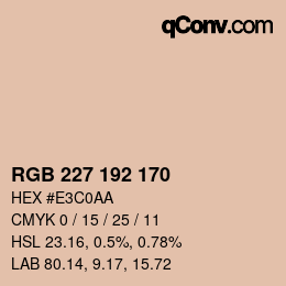 Color code: RGB 227 192 170 | qconv.com
