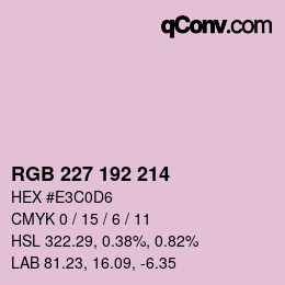 Farbcode: RGB 227 192 214 | qconv.com
