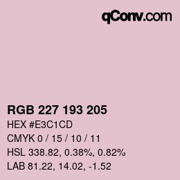 Código de color: RGB 227 193 205 | qconv.com