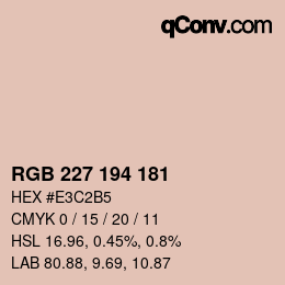 Color code: RGB 227 194 181 | qconv.com