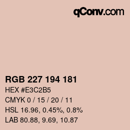 颜色代码: RGB 227 194 181 | qconv.com