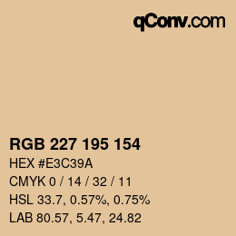 Code couleur: RGB 227 195 154 | qconv.com