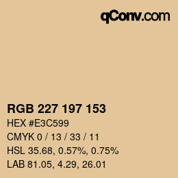 Color code: RGB 227 197 153 | qconv.com