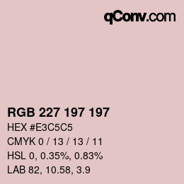 Code couleur: RGB 227 197 197 | qconv.com